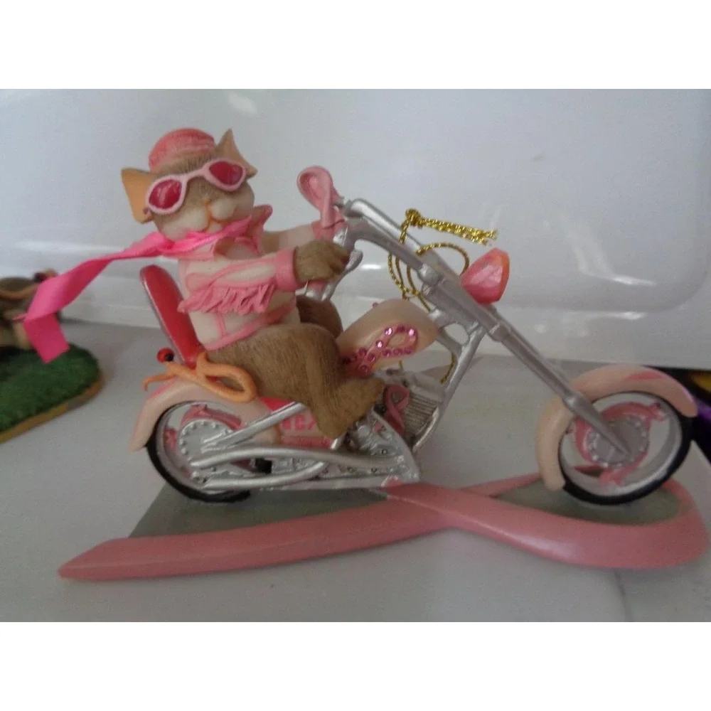 Fitz & Floyd Charming Tails Driven by Hope Breast Cancer Ribbon Mouse Figurine